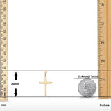 14K Real Yellow Gold Classic Cross Religious Charm Pendant 20X33mm
