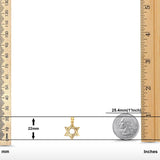 Real 14K Yellow Gold Star of David Charm Pendant 1.2grams 19mmX18mm