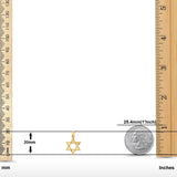 14K Yellow Gold Real Beautiful Star of David Charm Pendant 0.8gram 17X15mm