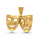 Real 14K Yellow Gold Beautiful Mask Charm Pendant 2.3grams 12mmX18mm
