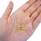 Real 14K Yellow Gold Beautiful Mask Charm Pendant 2.3grams 12mmX18mm
