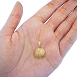 Real Beautiful Yellow Gold 14K Basket Ball Charm Pendant 14mmX14mm 1gram