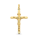 14K Yellow Gold Real Religious Crucifix Charm Pendant 1.6grams 37mmX27mm