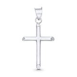 Religious Cross Charm Pendant 14K Real White Gold 26mmX17mm 0.7grams
