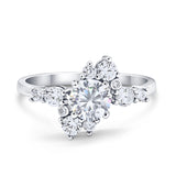 Fashion Ring Round Simulated Cubic Zirconia 925 Sterling Silver