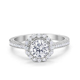 Filigree Engagement Bridal Ring Simulated Cubic Zirconia 925 Sterling Silver
