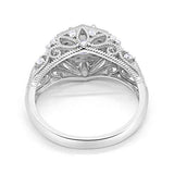 Fancy Art Deco Wedding Ring 925 Sterling Silver Round Simulated Cubic Zirconia