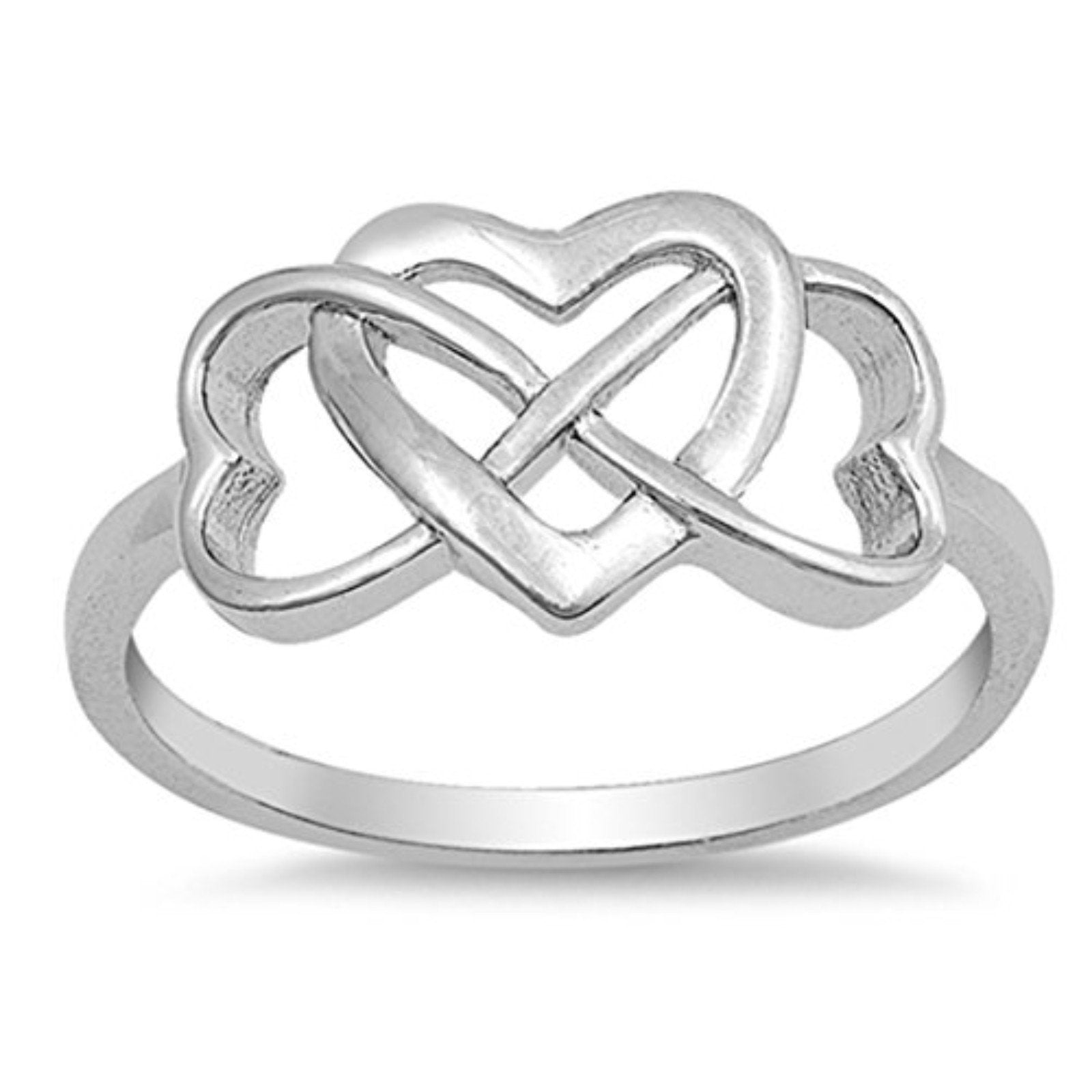 Infinity Heart Ring Band 925 Sterling Silver