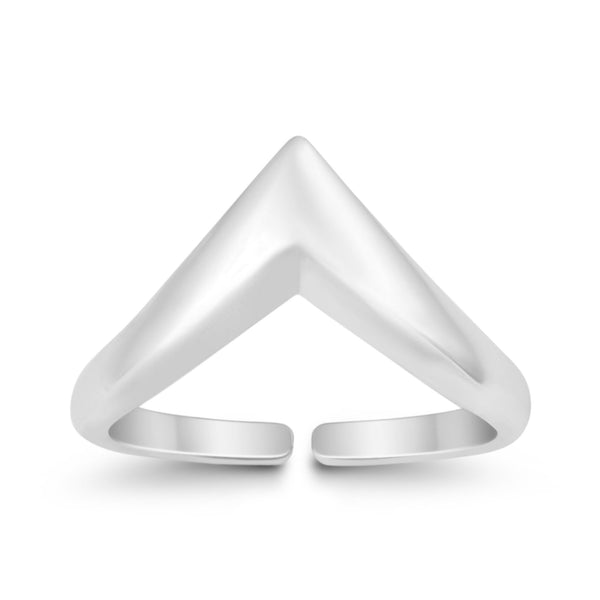 Adjustable V Shape Toe Ring For Women Band 925 Sterling Silver (8mm)