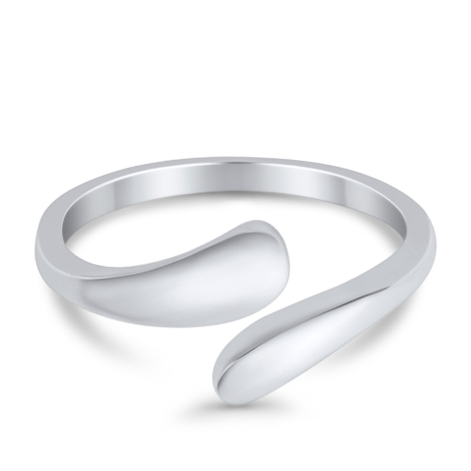 Crossover Adjustable Toe Ring Band 925 Sterling Silver (7mm)