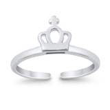 Crown Shape Toe Ring Band 925 Silver Sterling (7mm)