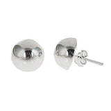 Half Ball Stud Button Moon Stud Post Earrings 925 Sterling Silver