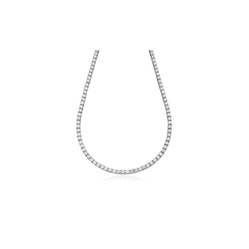 5MM CZ Tennis Necklaces .925 Sterling Silver Length 18 to 28 Inches