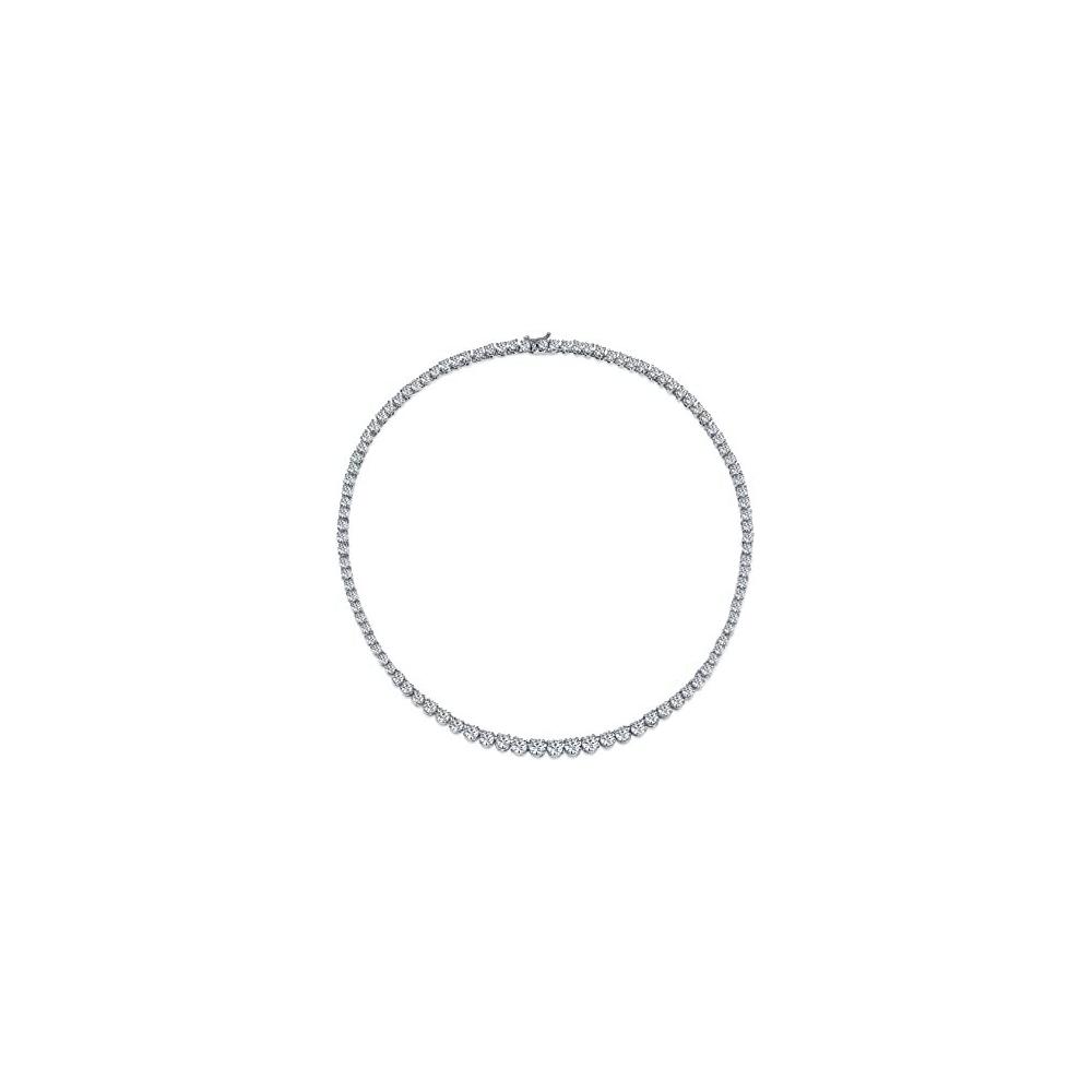 4MM CZ Tennis Necklaces .925 Sterling Silver Length 18" to 30" Inches