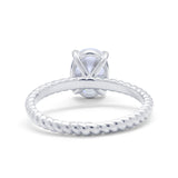 Solitaire Braided Engagement Ring Simulated Cubic Zirconia 925 Sterling Silver