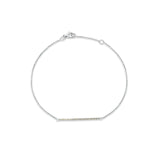 14K White Gold 7" Round Natural Diamond Horizontal Bar Bracelet Wholesale