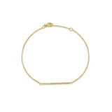 14K Yellow Gold 7" Round Natural Diamond Horizontal Bar Bracelet Wholesale