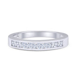 Half Eternity Round CZ Wedding Band