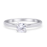 Minimalist Round Solitaire Ring