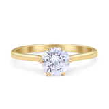 Round Cubic Zirconia Solitaire Ring