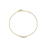 14K Yellow Gold 7" Link Chain Five Circle Bracelet Round & Baguette Diamond Wholesale