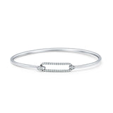 14K White Gold 7 Inches Open 5.8mm Bangle Bracelet Round Natural Diamond Wholesale