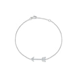 14K White Gold 7.5" Link Chain Arrow Bracelet Round Natural Diamond Wholesale