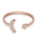 Moon & Star Celestial Open Ring