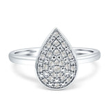 Pear Teardrop Cluster Natural Diamond Ring