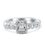 Cushion Cut Halo Twisted Diamond Ring