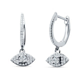 Evil Eye Huggie Hoop Earring Cubic Zirconia 925 Sterling Silver Wholesale