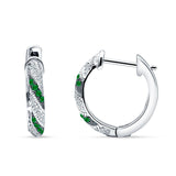 Twisted Infinity Stud Earring Green Emerald CZ 925 Sterling Silver Wholesale