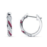 Twisted Infinity Stud Earring Ruby CZ 925 Sterling Silver Wholesale