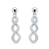 Twisted Infinity Stud Earring Cubic Zirconia 925 Sterling Silver Wholesale