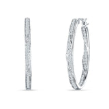 Round Twisted Huggie Hoop Earring Cubic Zirconia 925 Sterling Silver Wholesale