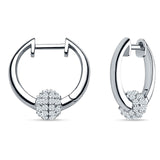 Round Ball Design Hoop Earring Cubic Zirconia 925 Sterling Silver Wholesale