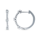 Round Cubic Zirconia Huggie Hoop Earring 925 Sterling Silver Wholesale