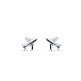 Minimalist Airplane 8.2mm Stud Earring 925 Sterling Silver Wholesale