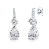 Pear Teardrop Twisted Infinity Stud Earring Cubic Zirconia 925 Sterling Silver Wholesale