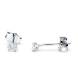 Marquise 4mm Cubic Zirconia Stud Earring Push Back 925 Sterling Silver Wholesale