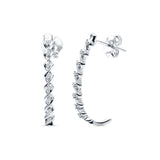 Twisted Infinity Crawler Stud Earring Cubic Zirconia 925 Sterling Silver Wholesale