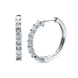 Flower Huggie Hoop Earring Cubic Zirconia 925 Sterling Silver Wholesale