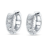 Round & Princess Cut Cubic Zirconia Huggie Hoop Earring 925 Sterling Silver Wholesale