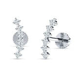 Six Stone Climber Stud Earring Cubic Zirconia 925 Sterling Silver Wholesale