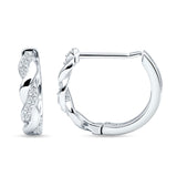 Twisted Infinity Round Cubic Zirconia Huggie Hoop Earring 925 Sterling Silver Wholesale