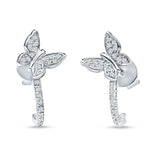 Butterfly Cluster Stud Earring Cubic Zirconia 925 Sterling Silver Wholesale