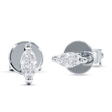 Marquise Solitaire Stud Earring Cubic Zirconia 925 Sterling Silver Wholesale