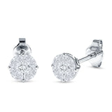 Marquise & Round Cubic Zirconia Stud Earring 925 Sterling Silver Wholesale