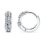 Round Cubic Zirconia Huggie Hoop Earrings 925 Sterling Silver Wholesale