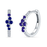 Round CZ & Blue Sapphire CZ Huggie Hoop Earrings 925 Sterling Silver Wholesale